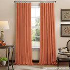 Burnt Orange Blackout Curtains for Living Room 108 Inches Long 2 Panels Back - Image 9