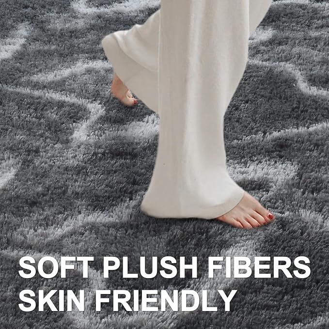 8x10 Ft Extra Large Shag Rugs for Living Room, Tie Dyed Ultra Soft Fluffy Furry - Image 4