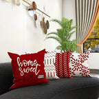 YCOLL Christmas Pillow Covers 18x18 Set of 4, Modern Sofa Throw Pillow Cover - Image 5