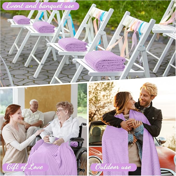 Buryeah 6 Pcs Flannel Throw Blanket Bulk 50 x 60 in Sleepover Blanket Outdoor - Image 5