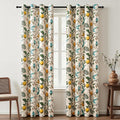 Topfinel Beige Vintage Floral Curtains 84 Inch Long Luxury Whimsical Euro by Topfinel