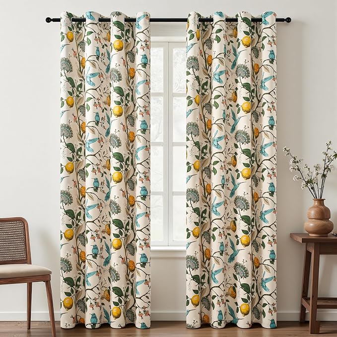Topfinel 94 Inches Long Custom Window Treatments, Retro Art Deco Euro Flower by Topfinel