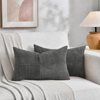 Fancy Homi 2 Packs Dark Gray Lumbar Decorative Throw Pillow Covers 20x28 Inch - Image 5