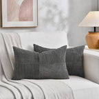 Fancy Homi 2 Packs Dark Gray Lumbar Decorative Throw Pillow Covers 16x26 Inch - Image 5
