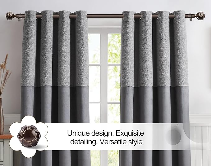 KAMANINA Curtain Rods for Windows 66 to 120 Inch, 7/8 Inch Antique Bronze Heavy - Image 4