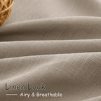 Nanspring Light Taupe Linen Curtains 63 Inches Length 2 Panels Set - Image 5