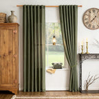 MYSKY HOME Living Room Curtains 90 Inches Long Farmhouse Light Filtering - Image 2
