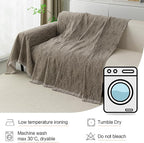 MYSKY HOME Boho Couch Cover Sand Sofa Covers Washable, Farmhouse Sofa Slipcover - Image 6
