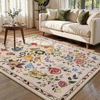 Rugflix 5x7 Washable Area Rug for Living Room, Soft Non Slip Low Pile Carpet by RugflixAreaRugs
