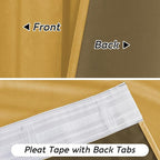 RYB HOME Mustard Yellow Velvet Curtains 84 inches, Back Tab Soft Fabric Room - Image 5