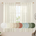 LAMIT Natural Semi Sheer Linen Curtains 60 Inch, Light Filtering Neutral Window by LAMIT