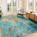 Washable Area Rugs 4'x6' Non-Slip Modern Abstract Soft by RELEANY