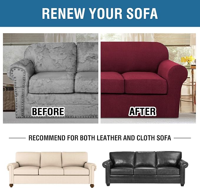 H.VERSAILTEX 4 Piece Stretch Sofa Covers - Image 8