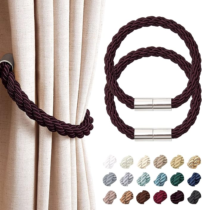 NICEEC 2 Pack Strong Magnetic Curtain Tiebacks Modern Simple Style Drape Tie by NICEEC
