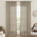 LAMIT Taupe Linen Curtains for Living Room 84 inch Length 2 Panels, Light by LAMIT