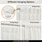 MYSKY HOME Boho Curtains 72 Inch Length, Linen Blend Drapes - Image 3