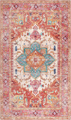 Yamaziot Washable Area Rug for Bedroom, 3x5 Non-Slip Boho Vintage Living Room - Image 2