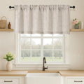 OVZME Valance for Windows, Light Filtering Faux Linen Textured Small Kitchen by OVZME