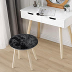 Tie Dye Black Round Rugs Small 2x2 ft Fluffy Circle Rug Furry Carpet Shaggy by JiaoBaba