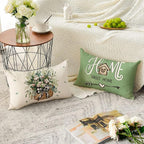 AVOIN colorlife Bless Our Home Farmhouse Eucalyptus Leaves Throw Pillow Covers - Image 5