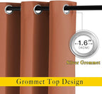 NICETOWN Blackout Burnt Orange Curtains 108 inch Long 2 Panels - Image 3