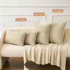 MIULEE Pack of 2 Beige Throw Pillow Covers 16x16 Inch Soft Chenille Pillow - Image 4