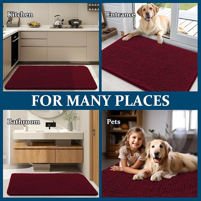 OLANLY Dog Door Mat for Muddy Paws 59x32, Absorbs Moisture and Dirt, Absorbent - Image 8