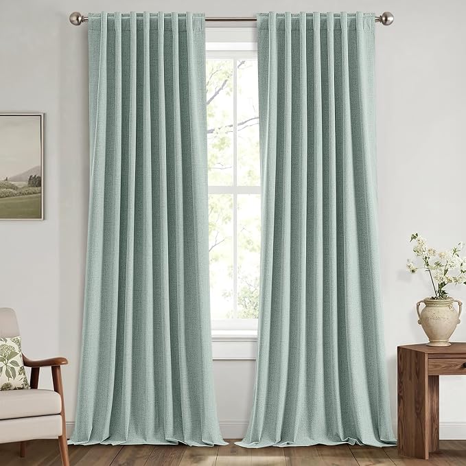 MIULEE 100% Blackout Linen Curtains by MIULEE