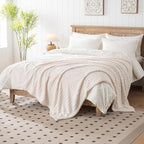 50x70 Inch Beige Throw Blanket - Image 2