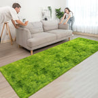 Tie-Dyed Runner Rug for Bedroom Green 3x10ft Fluffy Area Rug Bedside Runner Rug - Image 4