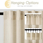 Faux Linen Beige Curtains 105 inches Long - Image 2