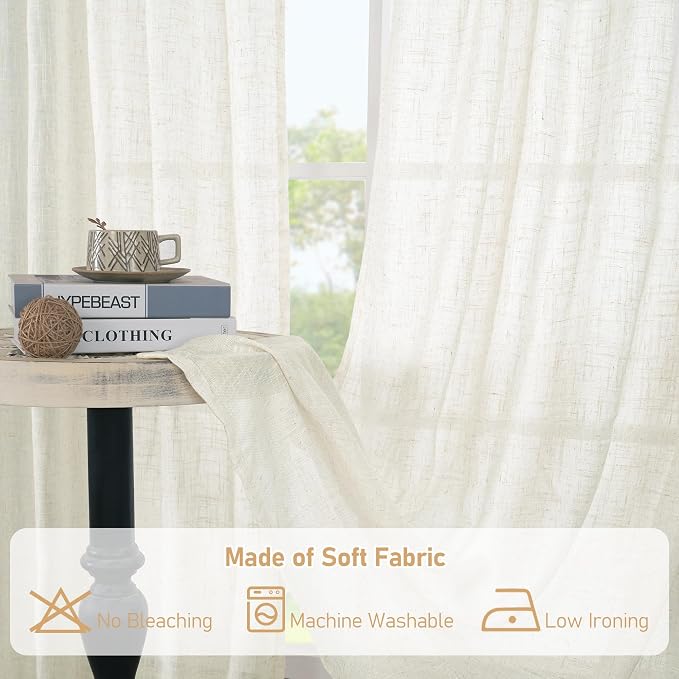 LAMIT 68 inch Length Linen Curtains - Image 8
