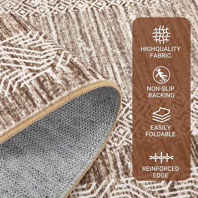GarveeHome Modern 3x5 Neutral Area Rug Washable Non-Slip Low-Pile Indoor Rugs - Image 4