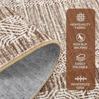 GarveeHome 9x12 Large Modern Brown Area Rug Distressed Bordered Rug Soft Non - Image 3