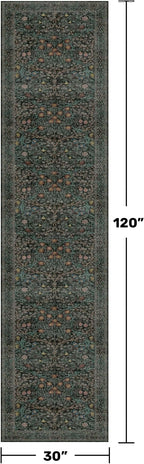 Dark Green 2'6" x 10' Runners for Wide Hallways Non Slip, Extra Long 10ft Floor - Image 2