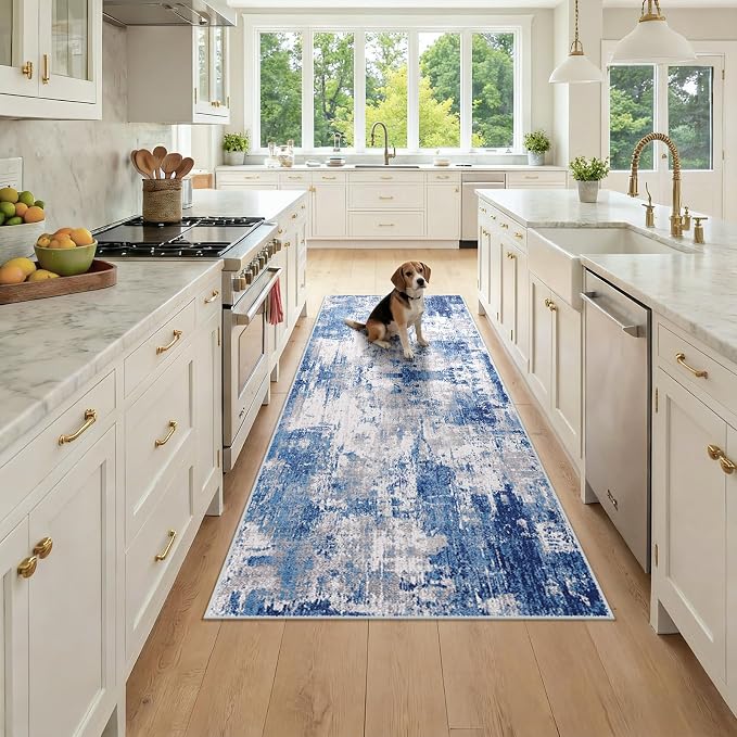 Washable Area Rugs 3x7 Non-Slip Modern Abstract Soft by RELEANY