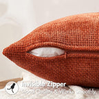 MIULEE Pack of 2 Fall Burnt Orange Decorative Pillow Covers 16x16 Inch Soft - Image 5