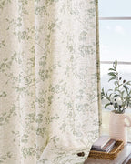 Lazzzy Floral Linen Curtains Farmhouse Extra Long Curtain - Image 9
