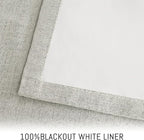 Yakamok Cream Linen Curtains 100% Blackout 90 Inches Long, Room Darkening - Image 3