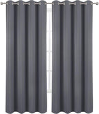 LEMOMO Blackout Curtains 66 x 84 inch/Grey Curtains Set of 2 Panels/Thermal - Image 2