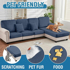 Couch Cover 4-Piece Elastic Velvet Couch Cushion Covers & Chaise Slipcovers - Image 4