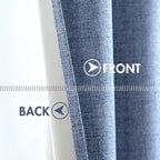 MIULEE Linen Texture Curtains for Bedroom Solid 100% Blackout Thermal Insulated - Image 6