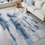 Toneed Abstract Area Rug Modern Washable Rug Soft Non Slip Rug Low Pile - Image 2