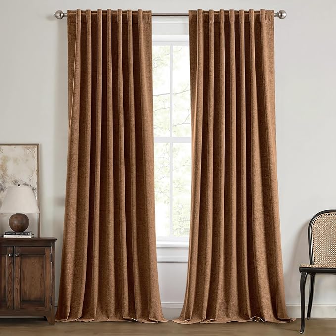 MIULEE 100% Blackout Linen Curtains by MIULEE
