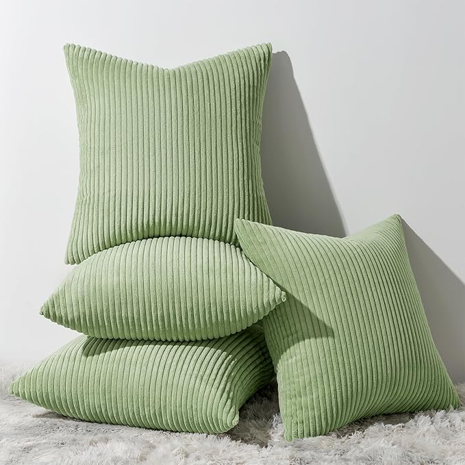Topfinel Sage Green Decorative Throw Pillow Covers Set of 4, Soft Velvet Modern by Topfinel