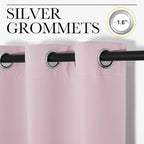 NICETOWN Baby Pink Blackout Curtains 90 inches Length - Image 2