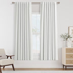 Guken White 100% Blackout Linen Curtains 52 Inch Wide by 60 Inch by Guken