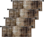 Emvency 4 Pack Valances Window Treatments, Abstract Dark Brown Art Painting by Emvency