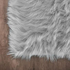 Latepis Grey Rugs for Bedroom Area 4x6 Gray Faux Sheepskin Fur Rug Fluffy - Image 5