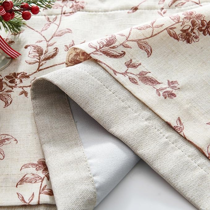 jinchan Linen Valance Curtains for Windows 16 Inch Christmas Decorations Floral - Image 9
